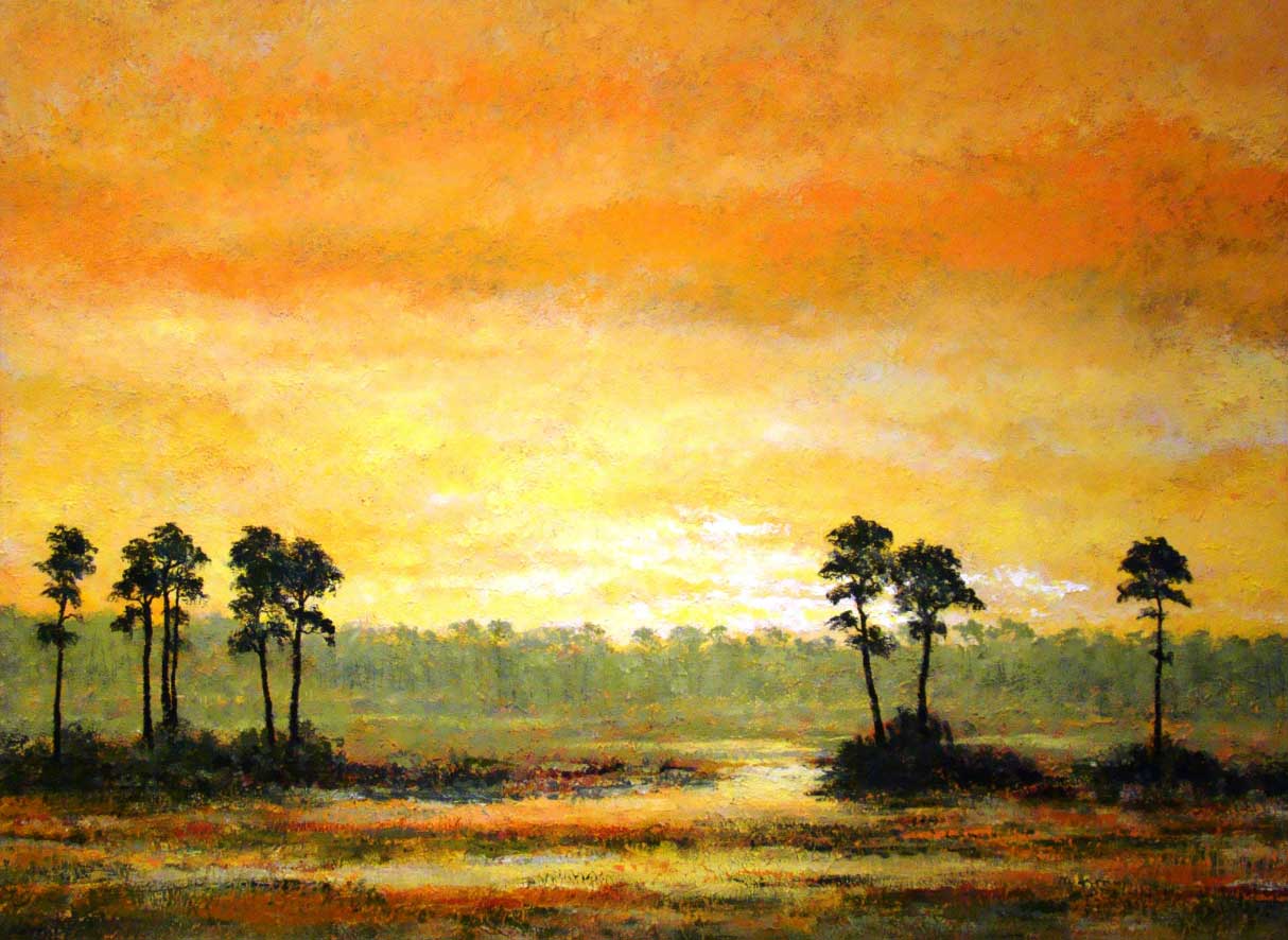 Milton Williams, Golden Landscape with Marsh and Trees