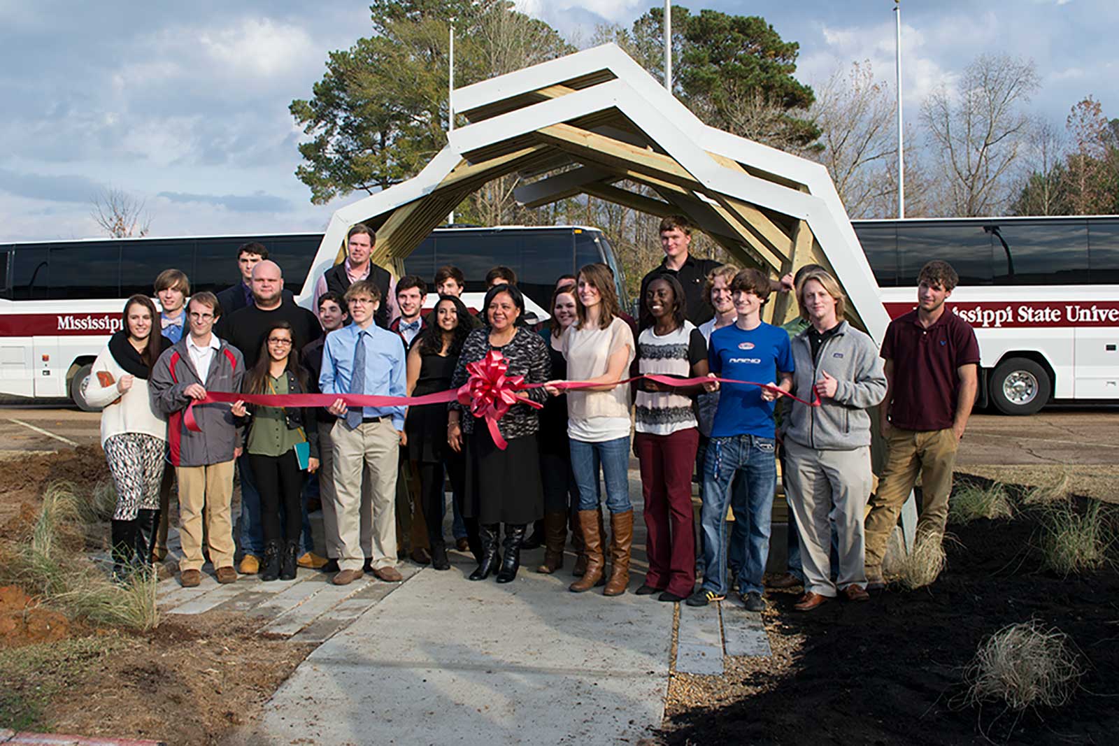 Fall 2013 Collaborative Studio, Mississippi Band of Choctaw Indians bus shelter project