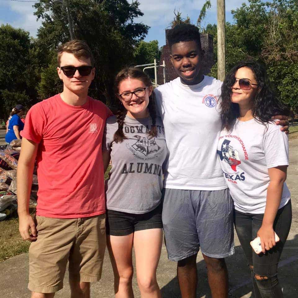 student volunteers pose in MLK Park in Bay St Louis