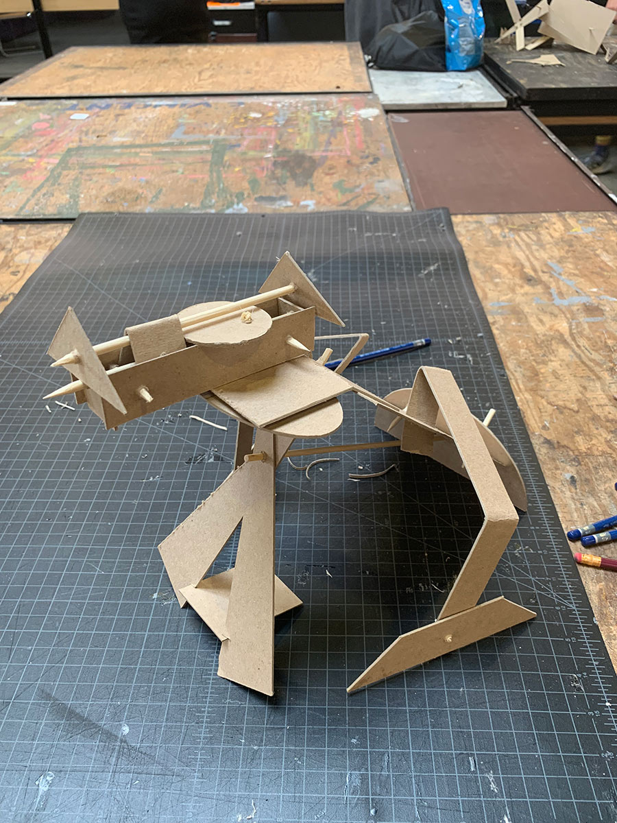 assembled &quot;kit of parts&quot; from cardboard