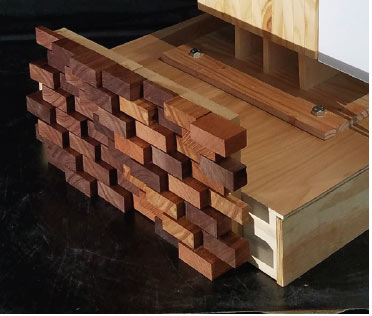 wood shaped like bricks in a pattern