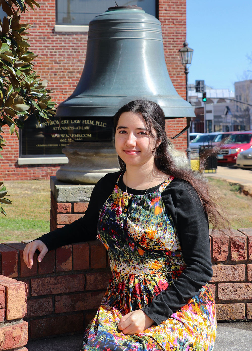 headshot of Sarah Richardson with Liberty Bell in background