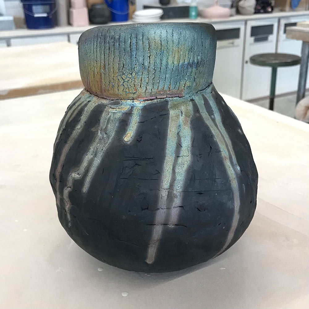 cameper&#039;s finished ceramics piece - pot