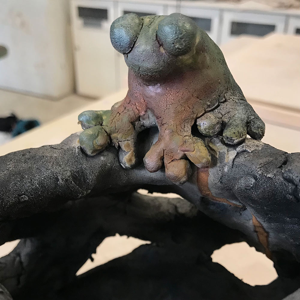 cameper&#039;s finished ceramics piece - frog