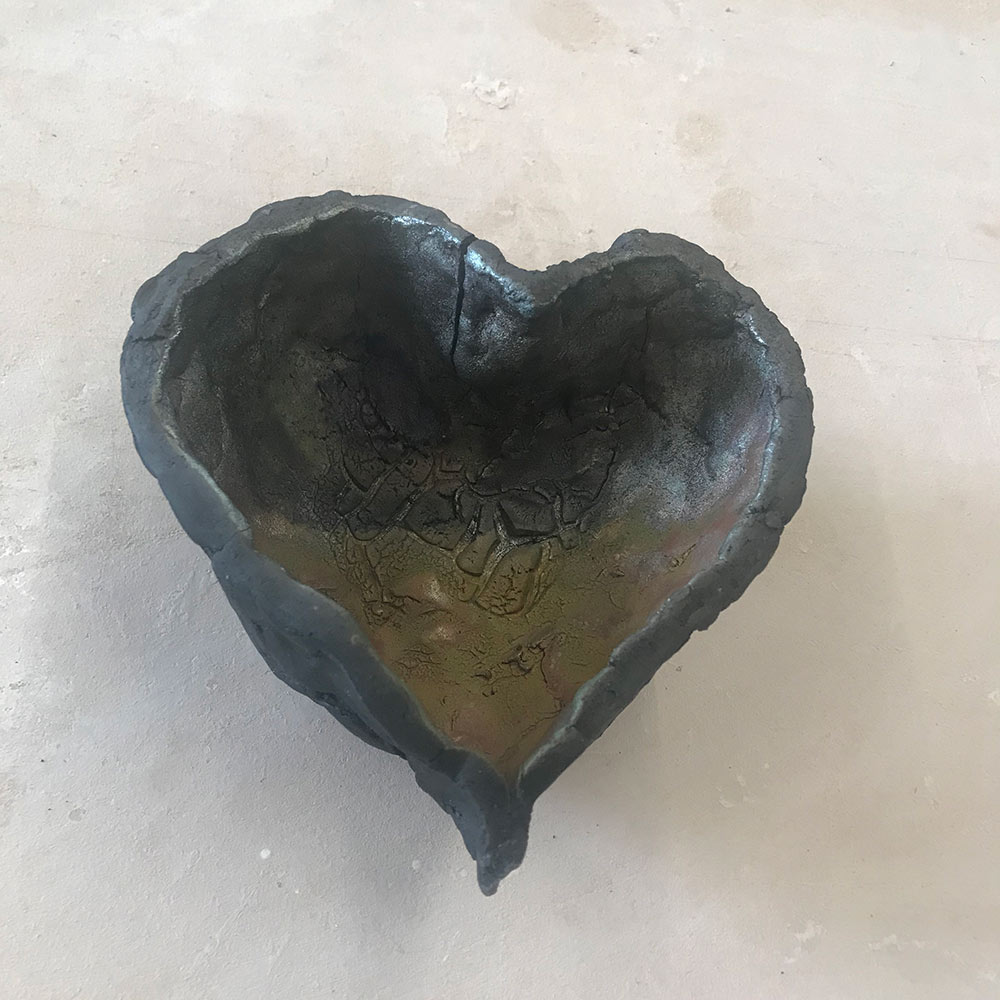 cameper&#039;s finished ceramics piece - heart bowl