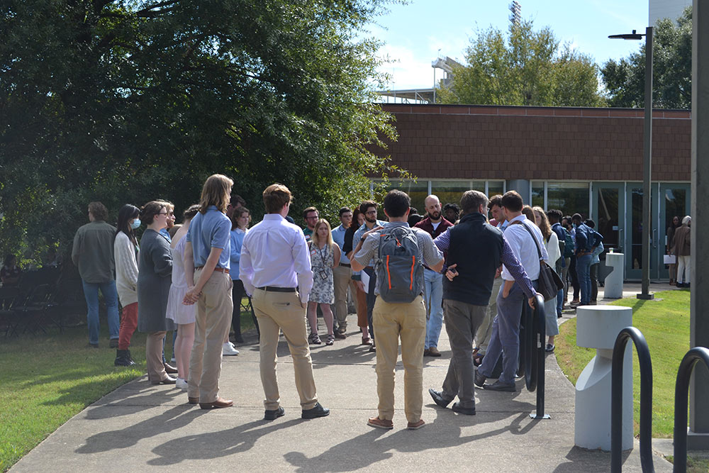 Participants of the Design Leadership Foundation’s Professional Horizons Workshop gather outside of Giles.