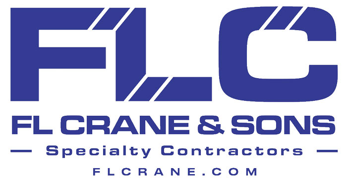 logo - FLC in large blue letters, &quot;FL Crane &amp; Sons&quot; below, then &quot;Specialty Contractors&quot; then &quot;flcrane.com&quot;