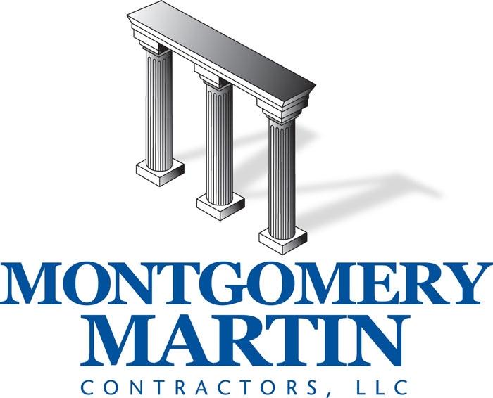 logo: columns on top of blue "Montgomery Martin Contractors, LLC"