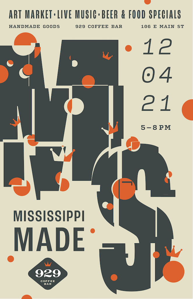 Poster design with words &quot;Mississippi Made 929&quot;
