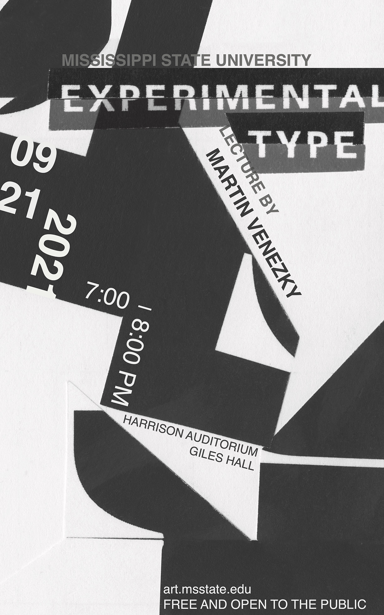 Black and white poster with the text &quot;Experimental Type&quot;