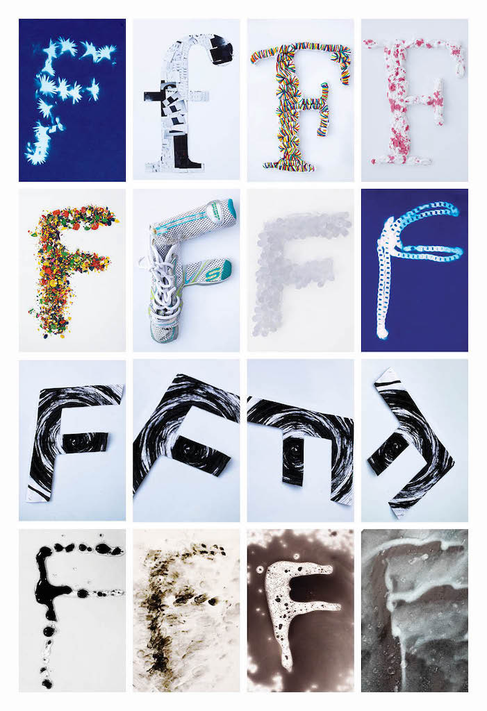 18 images of the letter &quot;F&quot; in different styles.