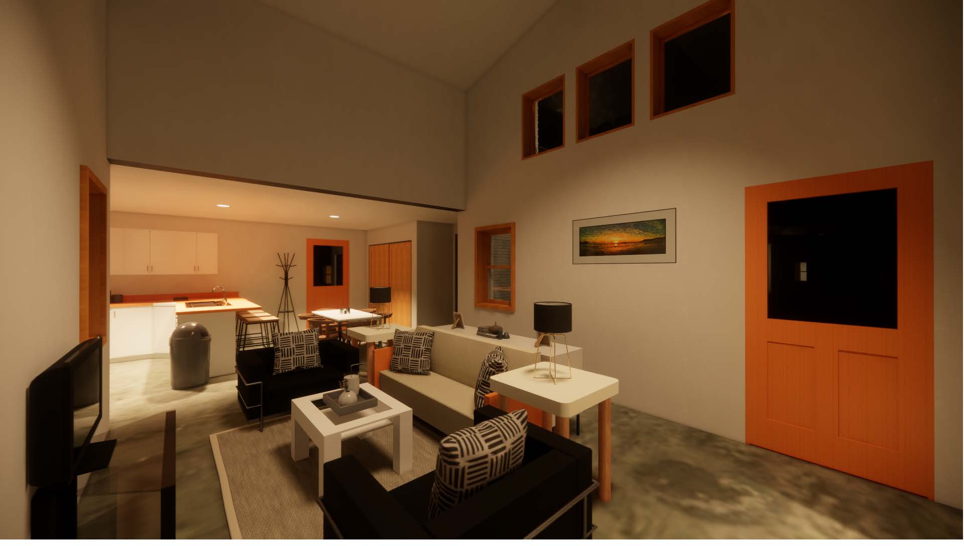interior rendering of main room, another view