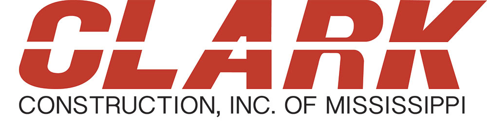 logo: CLARK in all cap red letters, "Construction, Inc. of Mississippi" in black all caps, small below that