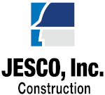 logo: block image shades of blue and gray head with hardhat (abstract) on top, &quot;JESCI, Inc.&quot; bold with &quot;Construction&quot; smaller below