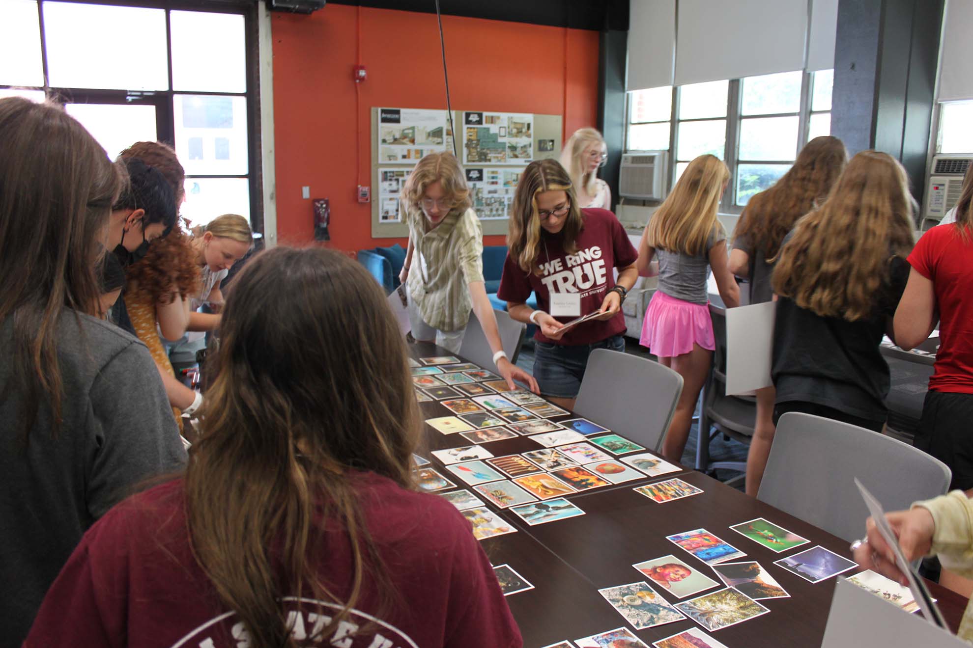 The campers pick out images for their mood boards.