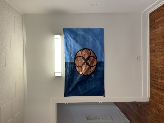 A campers painted flag.