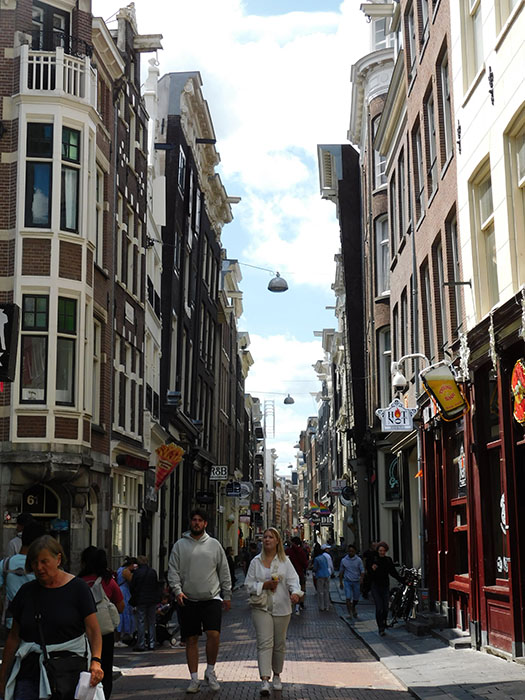Leaning buildings in Amsterdam