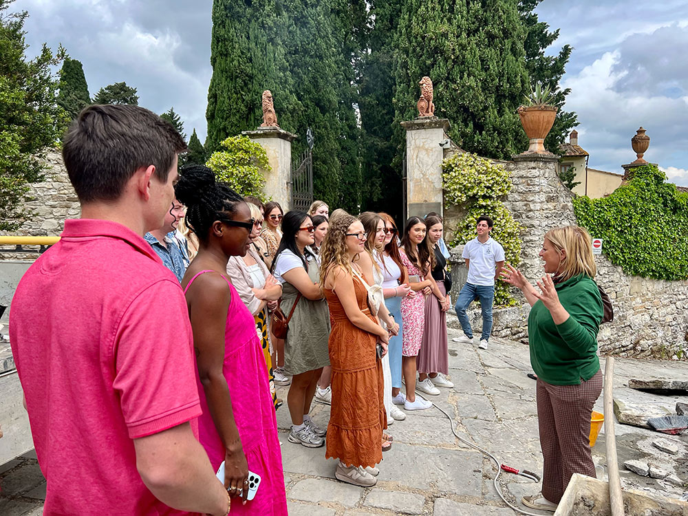 MSU Global Game Changers Study Abroad students visit  Chianti for a winery tour.