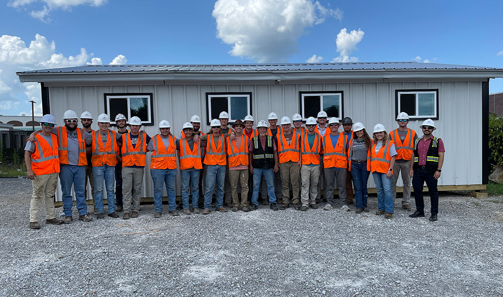 MSU building construction science majors erect modular fabrication shop ...