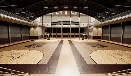 computer rendering of basketball court