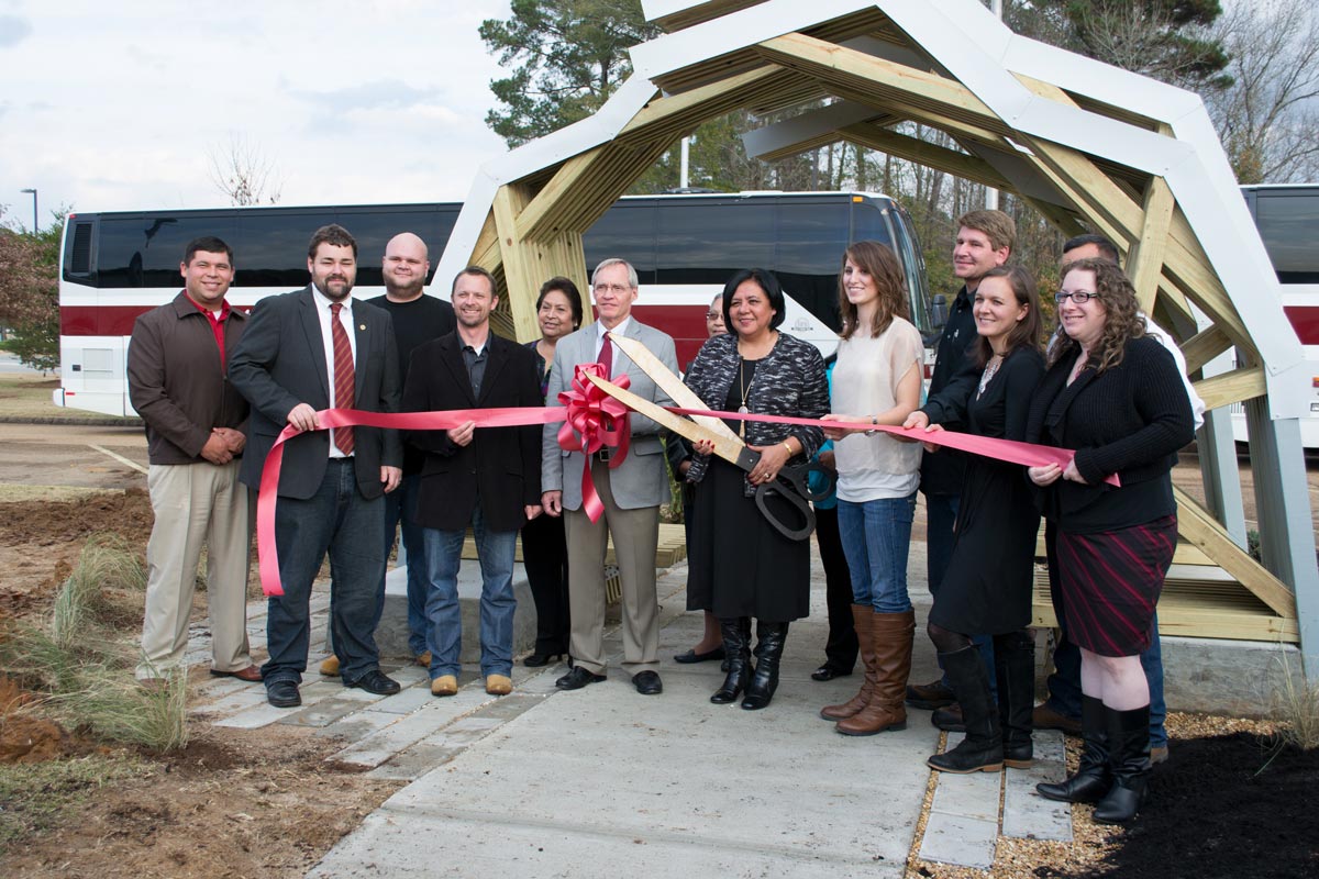 Ribbon cutting for completed structure.