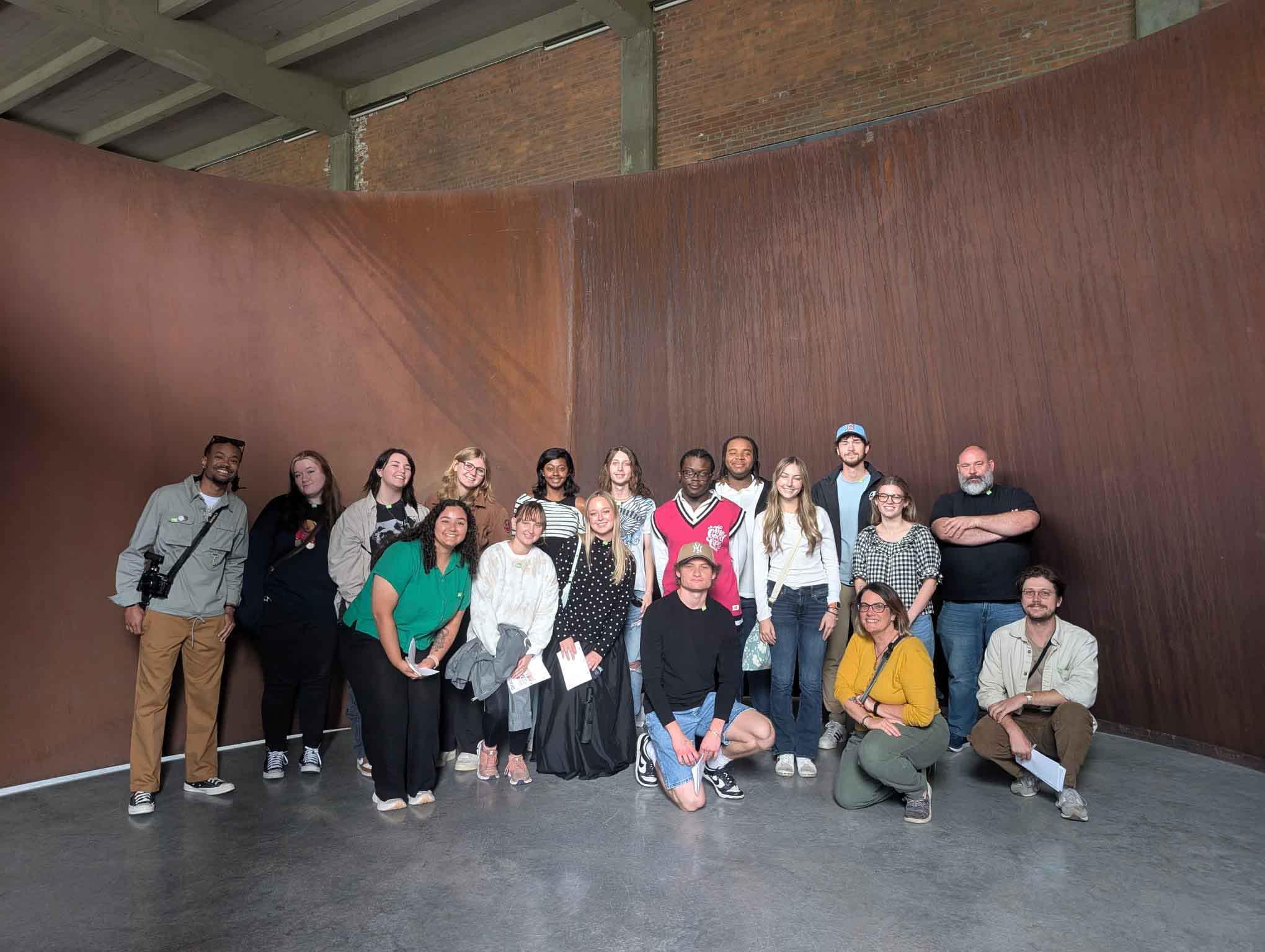 Students in ART 3801 pose for a photo in NYC