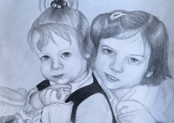 Portrait of two young girls