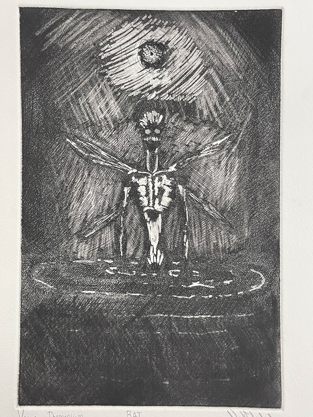 A printed image of a dark skeleton