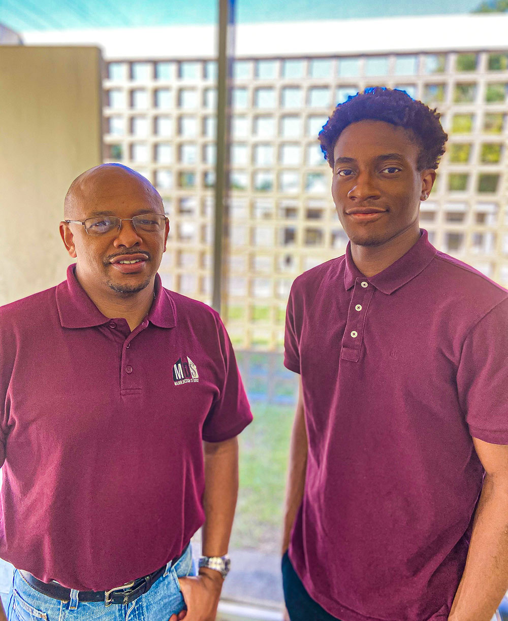 left: Ryan Ashford stands with Julvian Cattledge