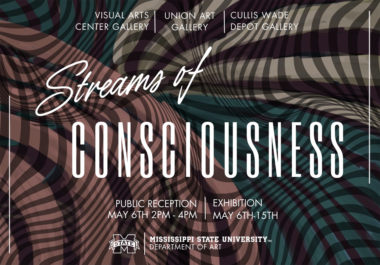 Graphic design for Streams of Consciousness BFA Thesis Exhibition