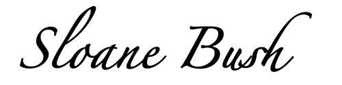 Sloane Bush written in Zapfino script