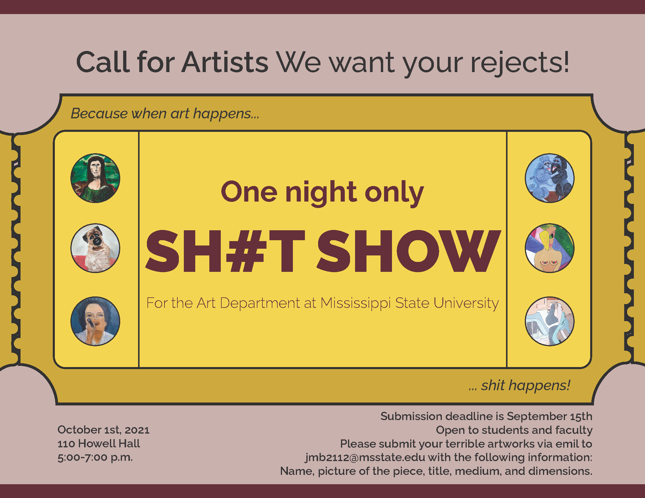 Call for Artist Poster for Sh#t Show One Night Only Show