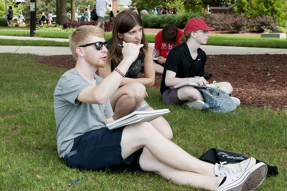 Students on the Drill Field at Design Discovery Camp
 (photo by Laura Daniels/ © Mississippi State University)