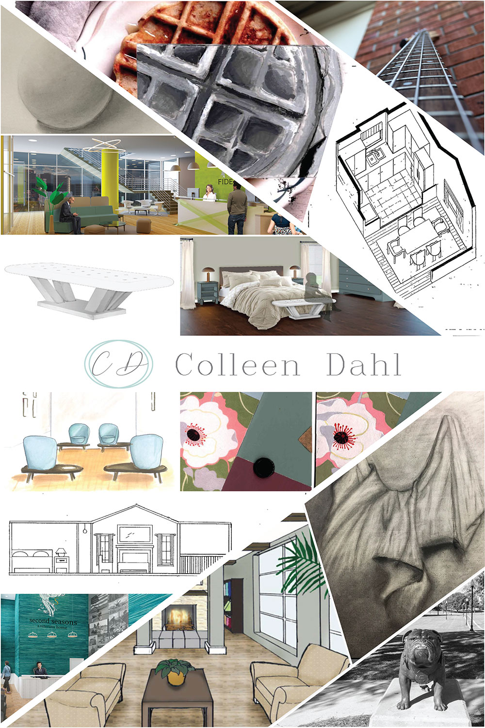 senior interior design board by Colleen Dahl