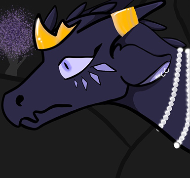 Digital drawing of a dragon's head in profile.