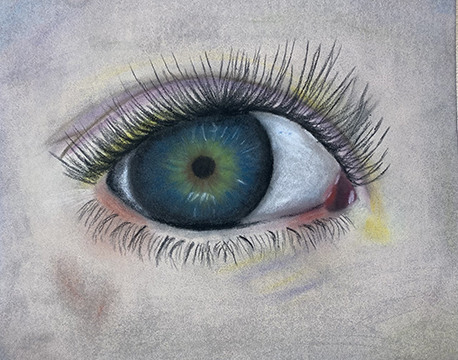 Color pastel drawing of an eye.