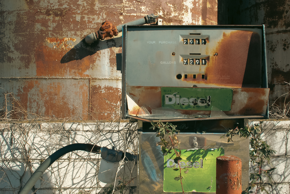 Photograph of an old gas pump