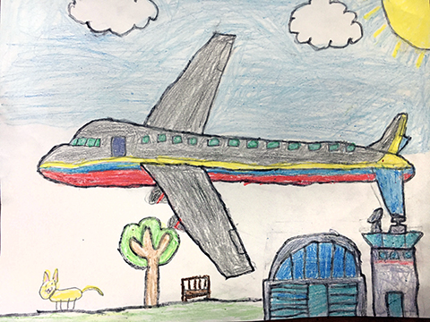 Drawing of an airplane.