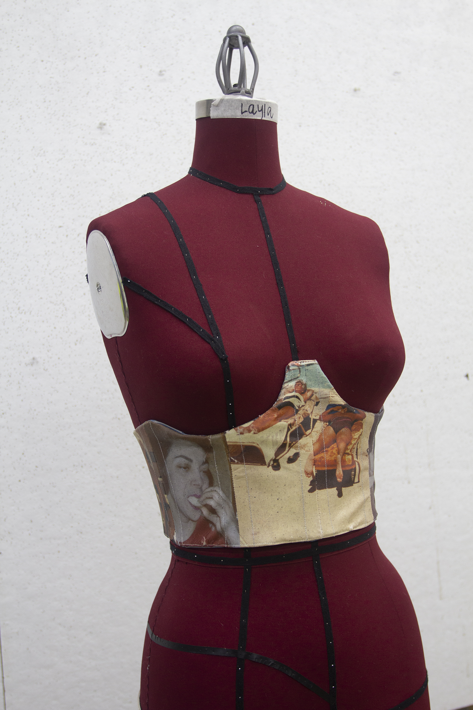 A photograph of a mannequin made out of other photographs