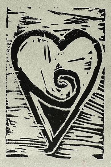 Heart with a swirl shape inside.
