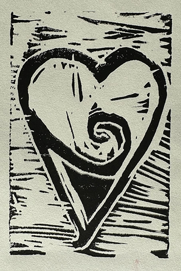 Heart with a swirl shape inside.