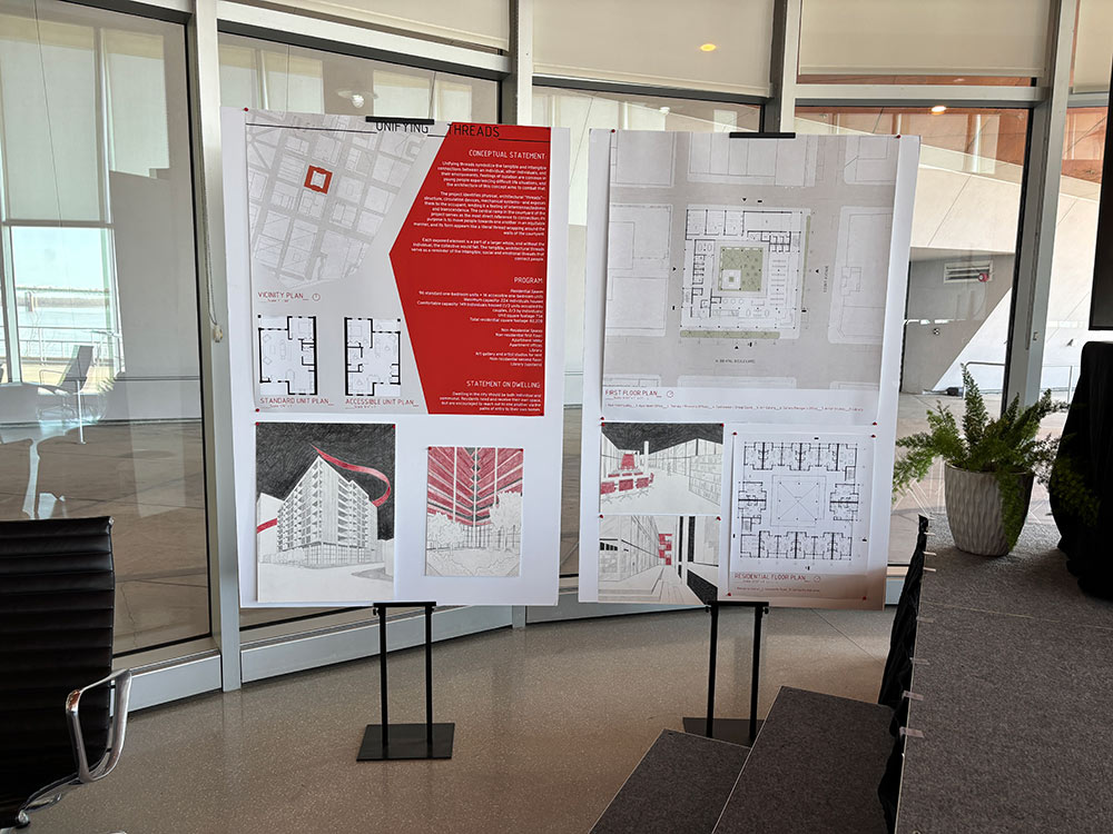 Unifying Threads project board on display at AIA Memphis