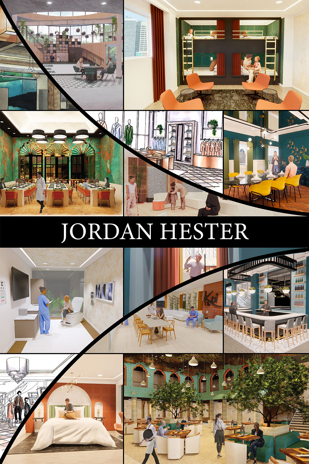senior interior design board by Jordan Hester