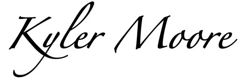 "Kyler Moore" in Zapfino script