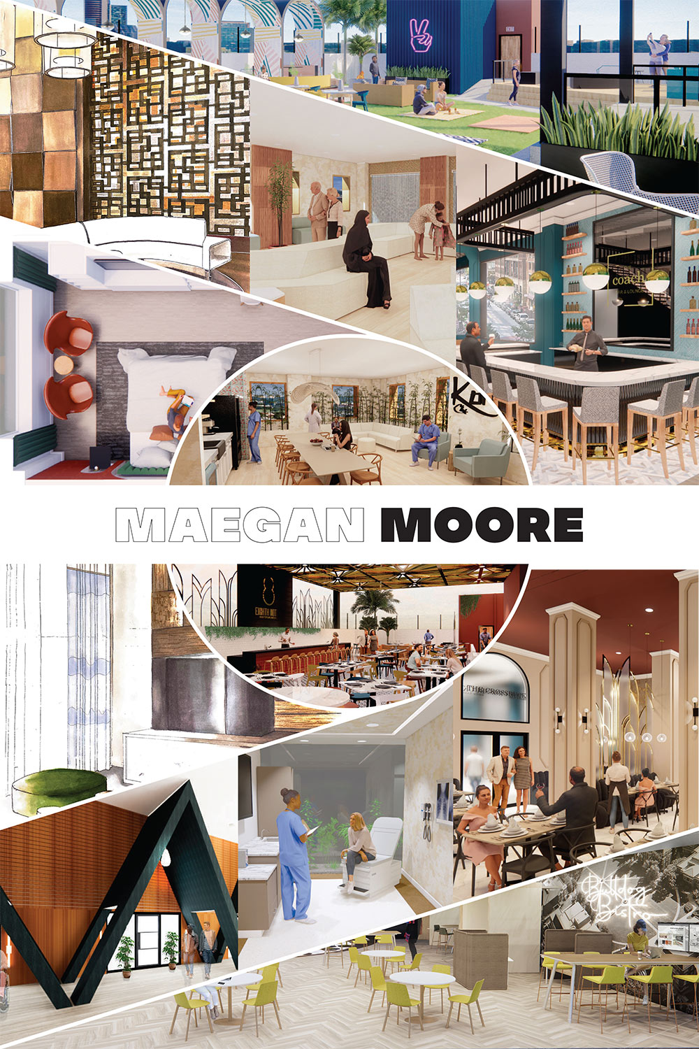 interior design senior board with work by Maegan Moore