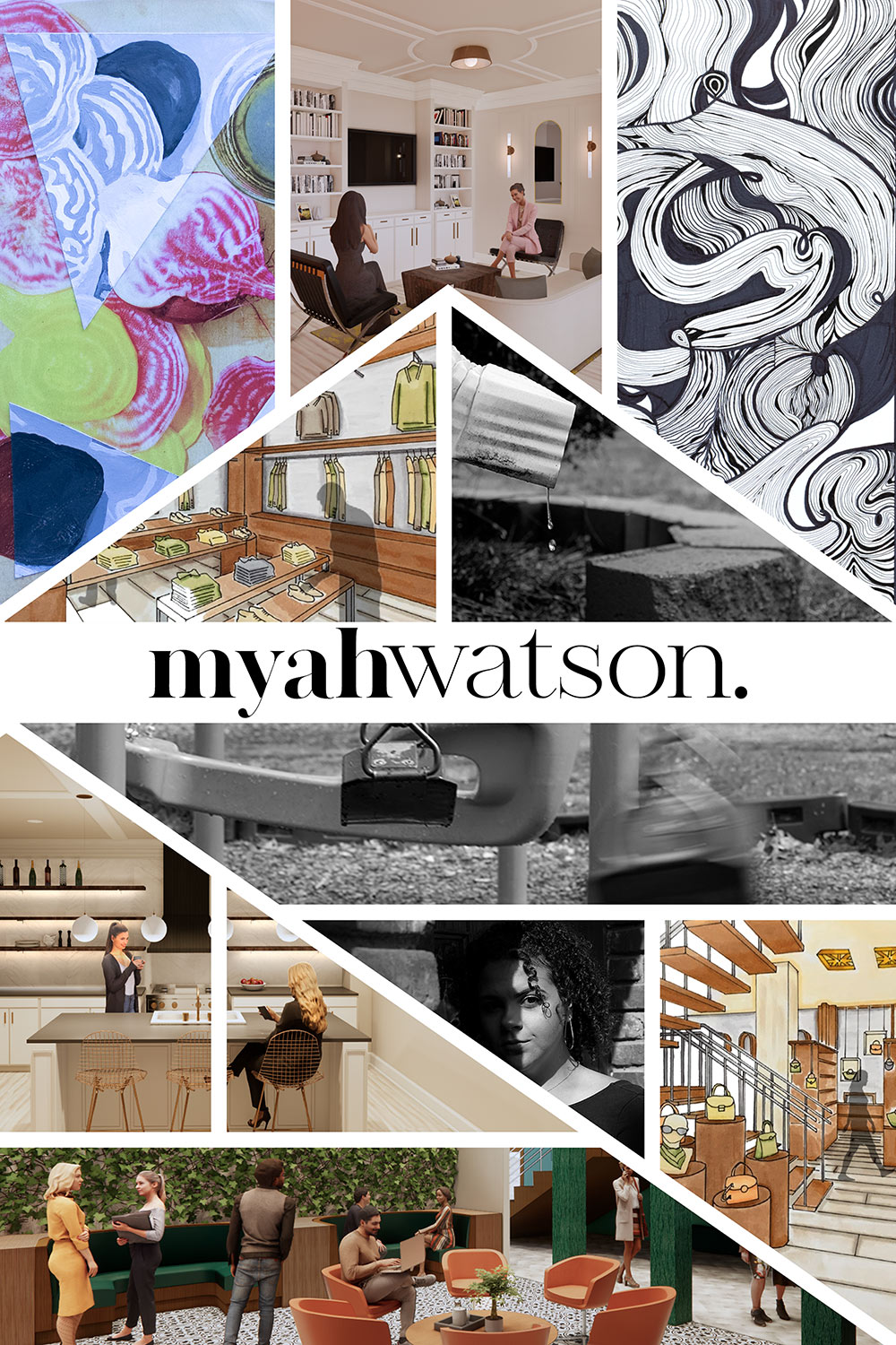 senior interior design board by Myah Watson