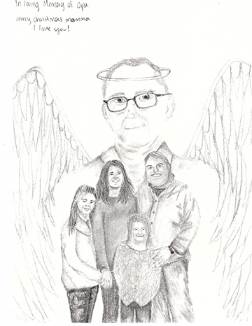Drawing of a family.