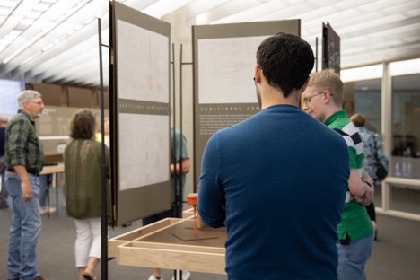 Photo from the reception of ‘The Unbuilt Arboretum’ exhibition showcases unrealized work by architect E. Fay Jones - Mississippi State University School of Architecture