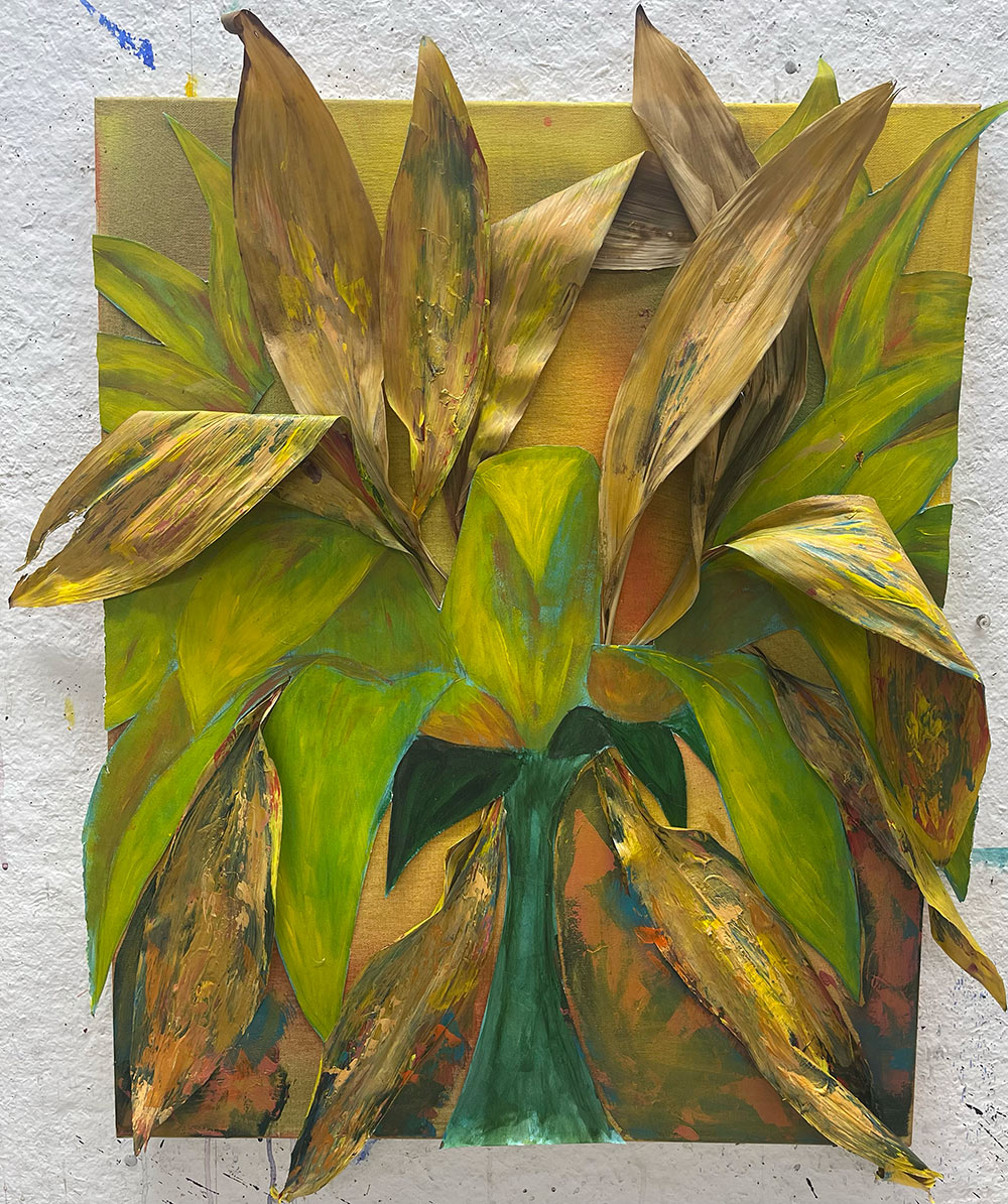 painting with leaves