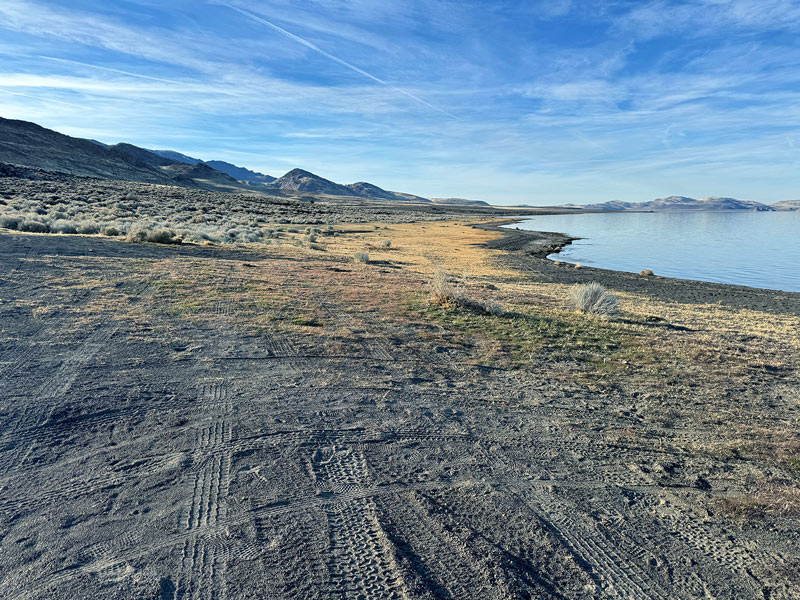 Pyramid Lake by Professor Marita Gootee shows photo of lake with foreground